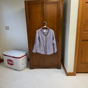 Soft Surroundings Lavender Linen Blouse small